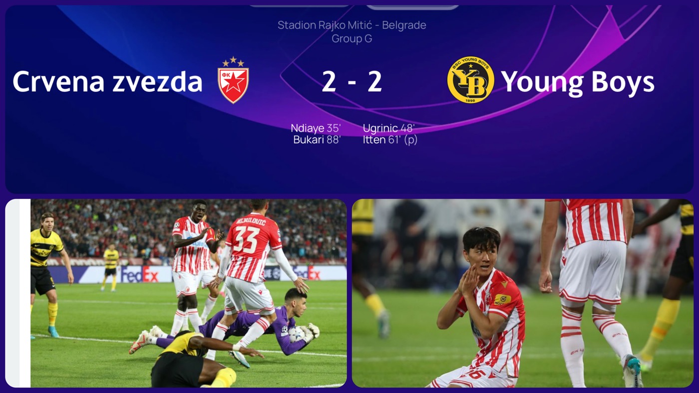 OCENE: Crvena zvezda-Jang bojs 2:2. Bahar ponovio greške iz Mančestera, ali spasao utakmicu izmenama, očajni Hvan i bezgrešni Glazer i Bukari…(VIDEO)