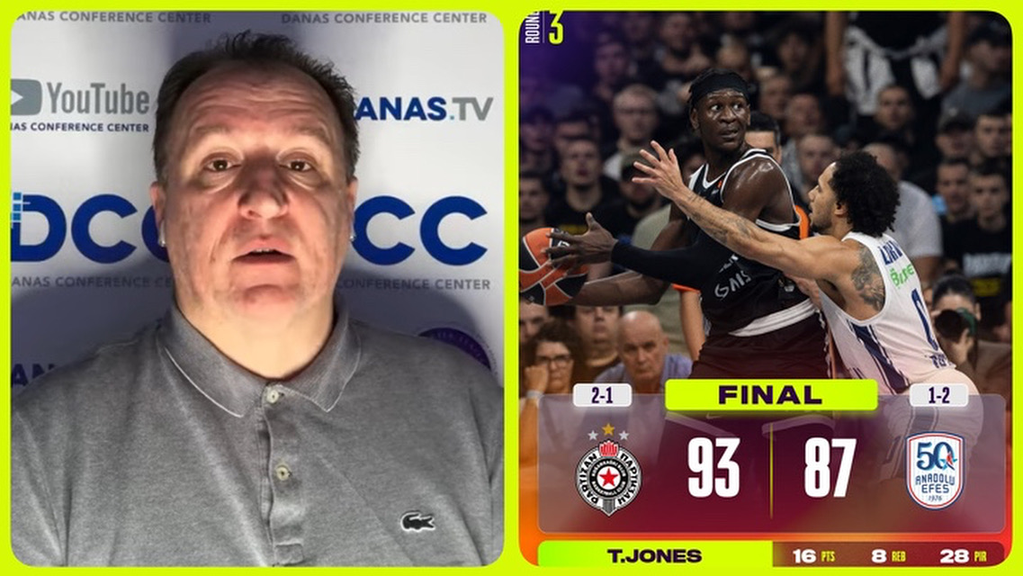 Željko Pantić: Zaslužena pobeda Partizana nad Efesom za dobar start sezone pred duplo špansko kolo…