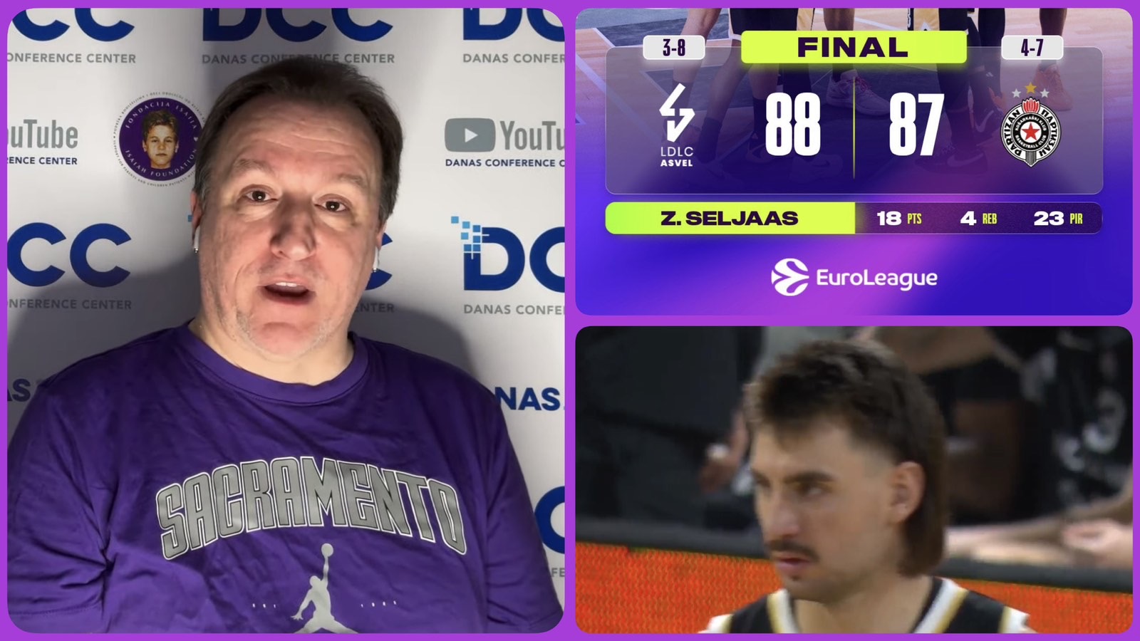 Željko Pantić: Seljasova frizura za Asvel kao pustinja za Dubai, Braun ubio Partizan na početku meča