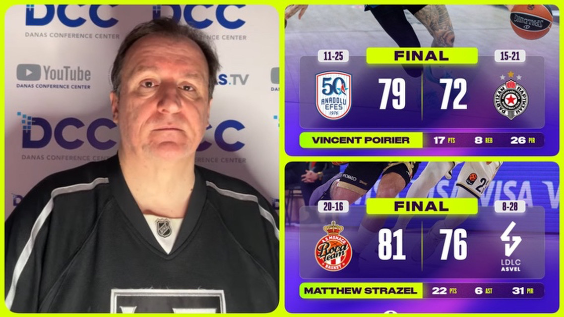 Željko Pantić: Partizan pao u produžetku protiv Efesa, Monako održao korak sa Zvezdom…